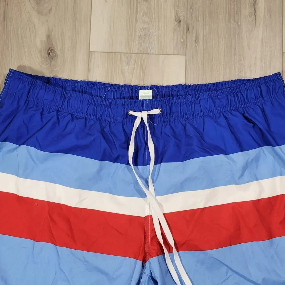 Outdoor Oasis Swim Trunks Men's 2XL Americana Stripe Pockets Big & Tall New